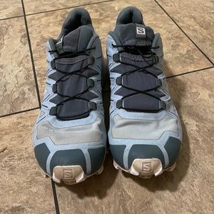 Salomon speed cross 5 trail running womens shoe in blue size 7